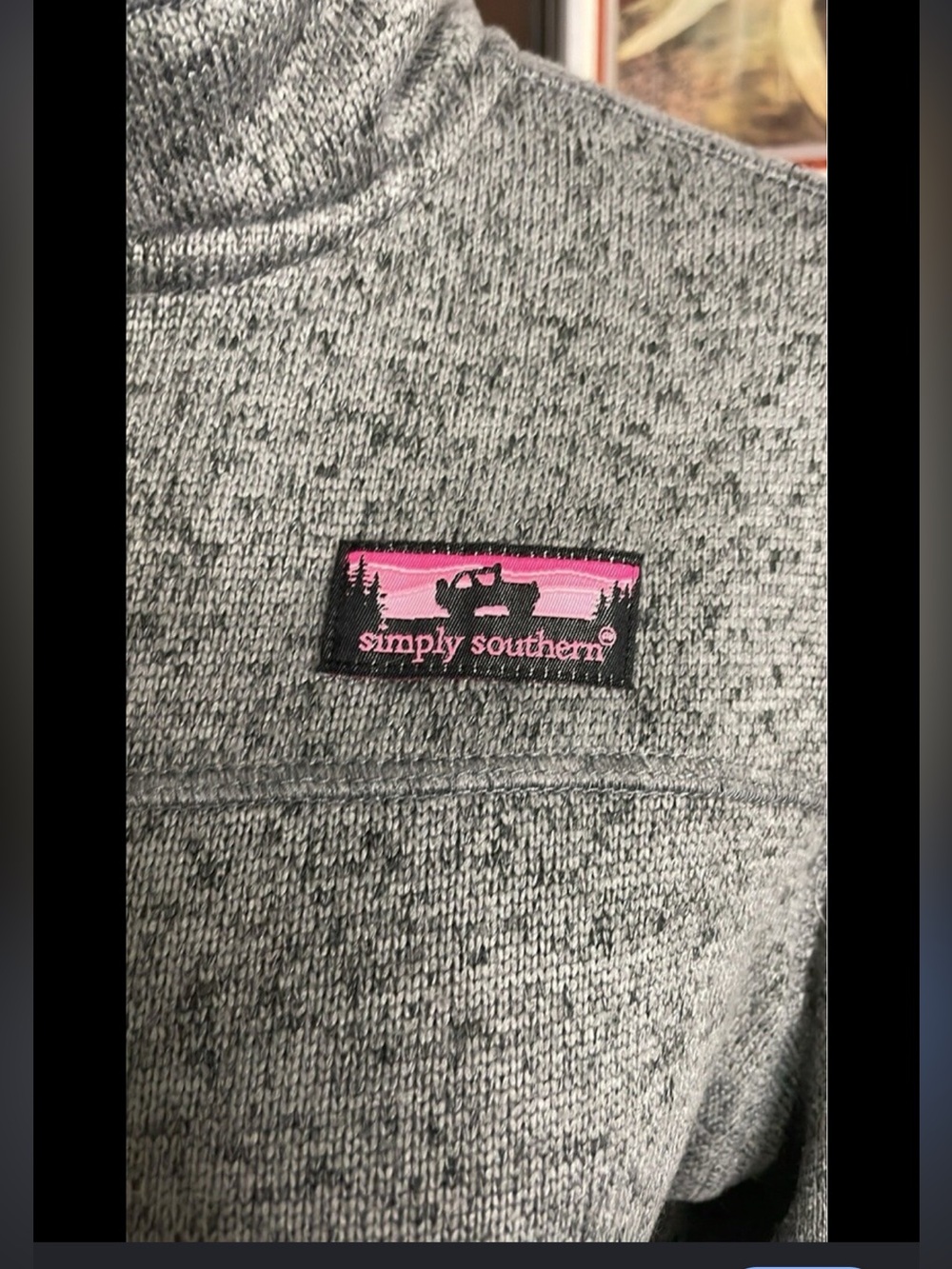 Simply Southern Gray Pullover with Pink Logo Patch